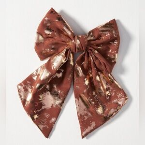NWT Anthropologie Shimmer Hair Bow Brown Gold